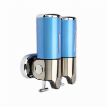 Azul 500ml * 2 de acero inoxidable + plástico ABS Wall-Mountained dispensador de jabón líquido